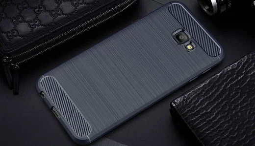 Samsung Galaxy J4 Plus Geborsteld TPU Hoesje Blauw afbeelding 2