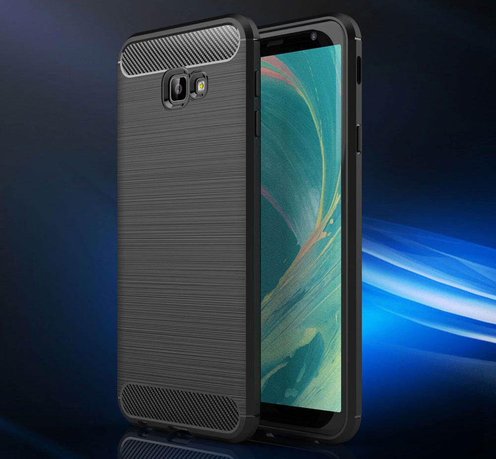 Samsung Galaxy J4 Plus Geborsteld TPU Hoesje Blauw afbeelding 8