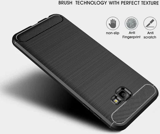 Samsung Galaxy J4 Plus Geborsteld TPU Hoesje Blauw afbeelding 9