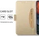 Apple iPhone XR Flip Hoesje met Kaart Houder Goud afbeelding 3