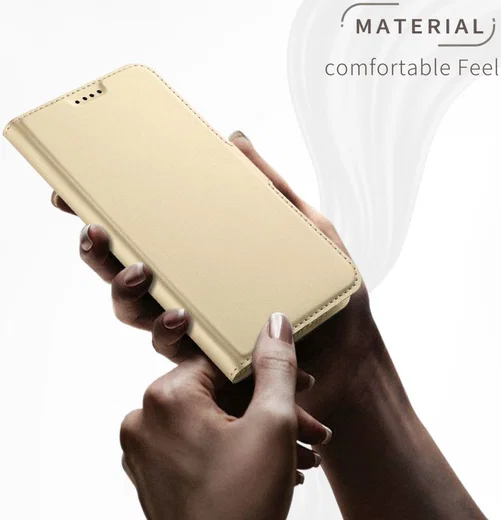 Apple iPhone XR Flip Hoesje met Kaart Houder Goud afbeelding 4