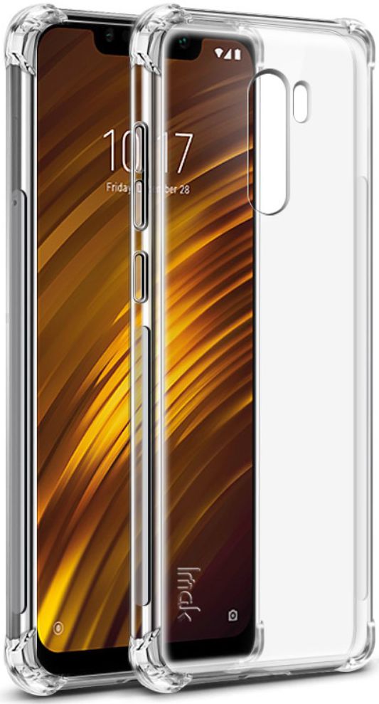 IMAK Xiaomi Pocophone F1 Hoesje TPU met Screenprotector Transparant afbeelding 2