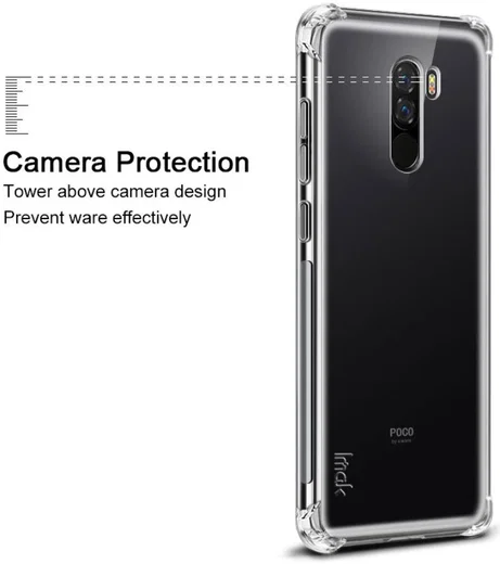 IMAK Xiaomi Pocophone F1 Hoesje TPU met Screenprotector Transparant afbeelding 5