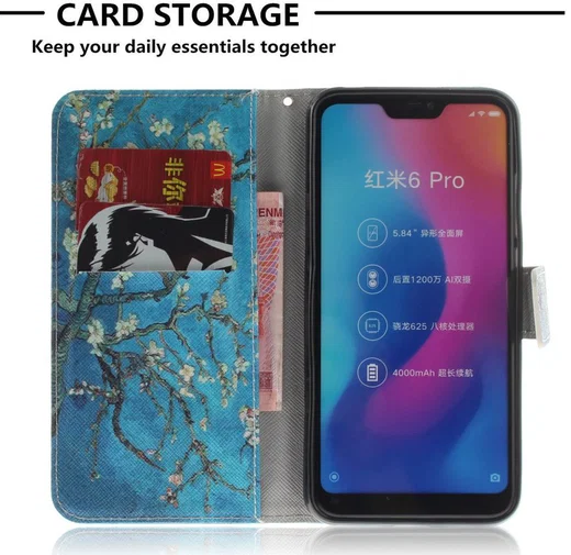 Xiaomi Mi A2 Lite Portemonnee Hoesje met Boom Print afbeelding 8