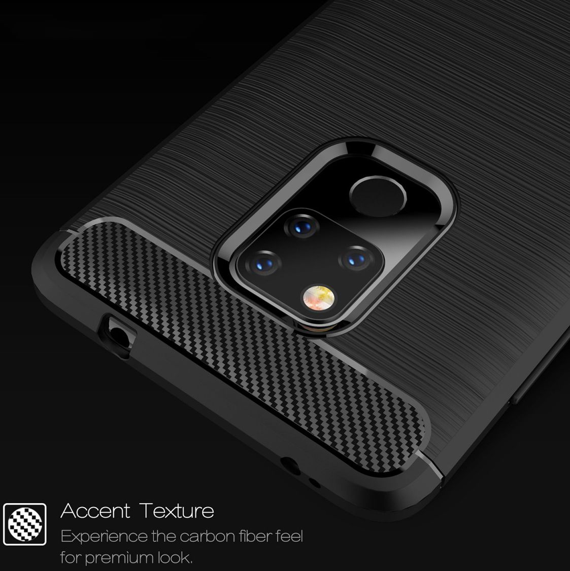 Huawei Mate 20 Geborsteld TPU Hoesje Zwart afbeelding 7