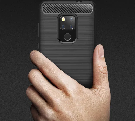 Huawei Mate 20 Geborsteld TPU Hoesje Zwart afbeelding 9