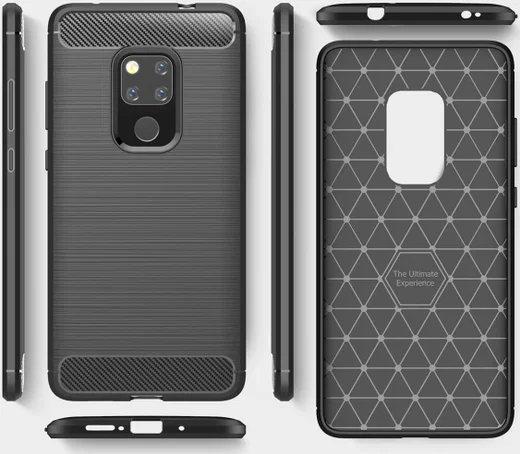 Huawei Mate 20 Geborsteld TPU Hoesje Zwart afbeelding 10