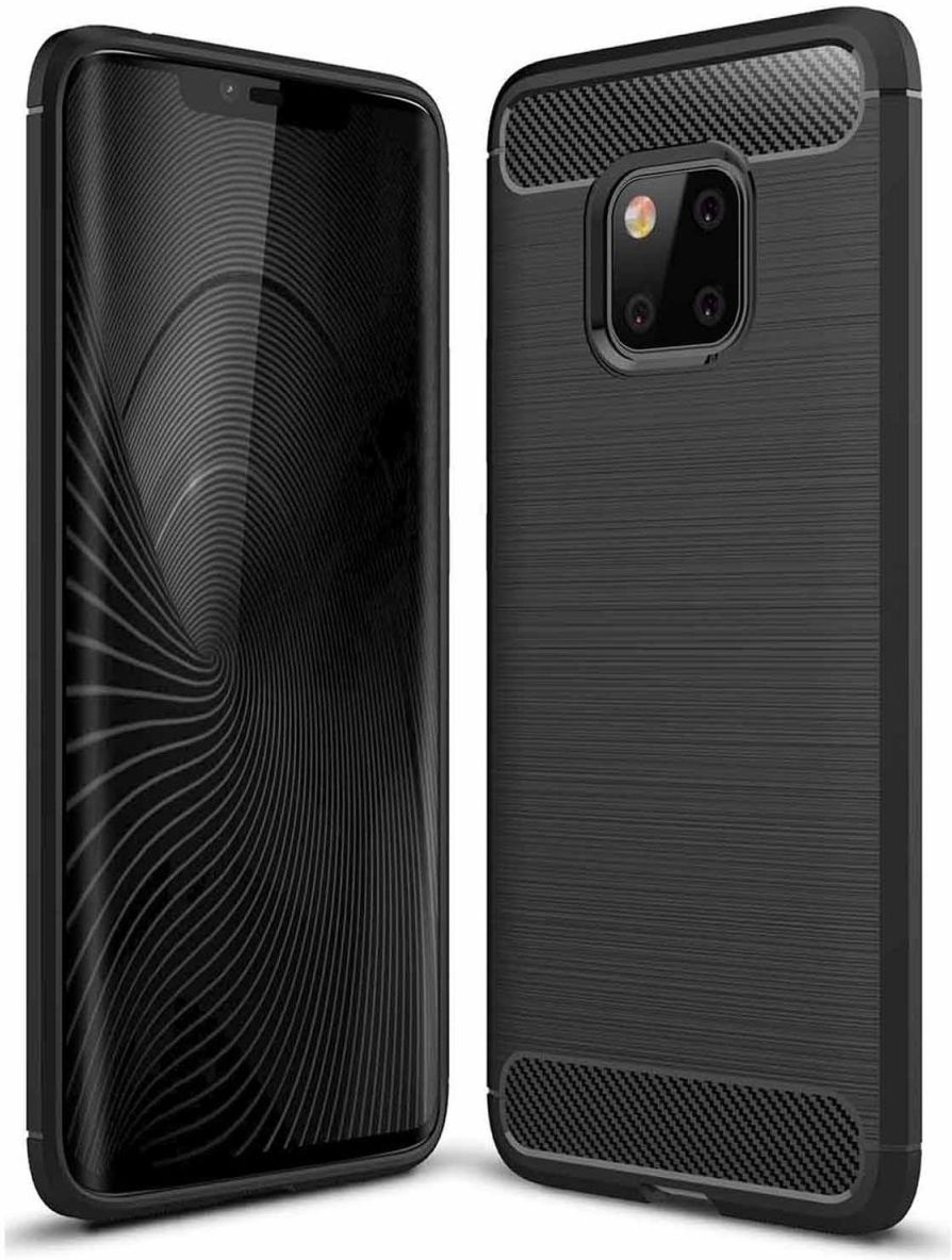 Huawei Mate 20 Pro Geborsteld TPU Hoesje Zwart afbeelding 1