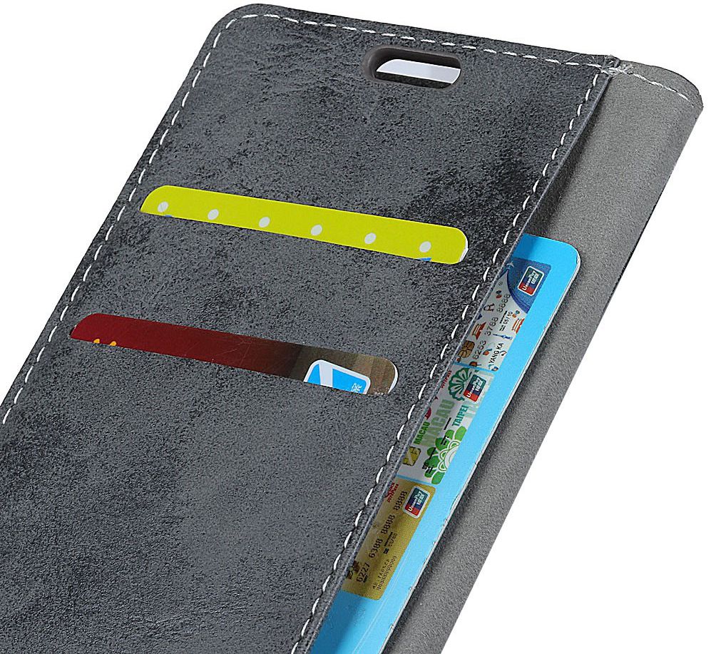 Samsung Galaxy J6 Plus Vintage Wallet Case Hoesje Grijs afbeelding 3