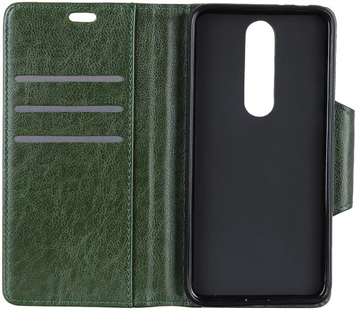 Nokia 7.1 Stijlvol Hoesje met Kaarthouder Groen afbeelding 6