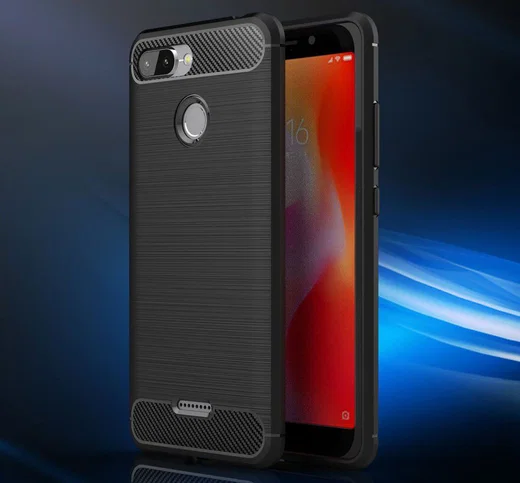 Xiaomi Redmi 6 Geborsteld TPU Hoesje Blauw afbeelding 6