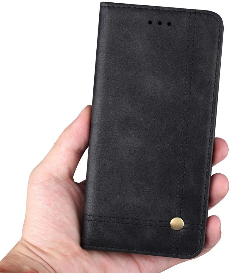 Xiaomi Redmi 6 Retro Style Wallet Flip Case Zwart afbeelding 5