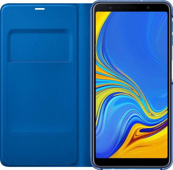 Samsung Galaxy A7 2018 Portemonnee Hoesje Blauw afbeelding 1