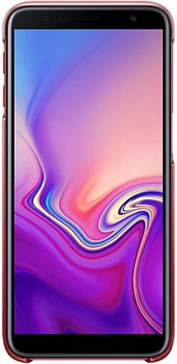 Samsung Galaxy J6 Plus Gradation Clear Cover Rood afbeelding 5