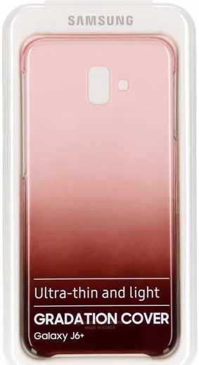 Samsung Galaxy J6 Plus Gradation Clear Cover Rood afbeelding 6