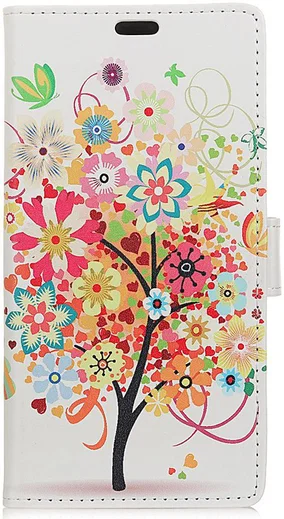 Samsung Galaxy A7 (2018) Portemonnee Print Hoesje Flower Tree afbeelding 1