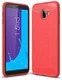 Samsung Galaxy J6 Plus Geborsteld TPU Hoesje Rood afbeelding 1
