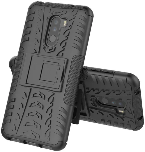 Xiaomi Pocophone F1 Robuust Hybride Hoesje Zwart afbeelding 3