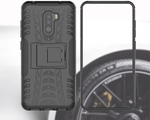 Xiaomi Pocophone F1 Robuust Hybride Hoesje Zwart afbeelding 4