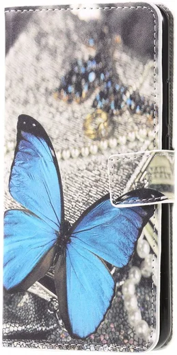 Huawei Mate 20 Lite Portemonnee Hoesje Print Vlinder afbeelding 1