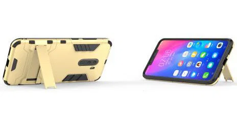 Xiaomi Pocophone F1 Hybrid Kickstand Hoesje Goud afbeelding 3