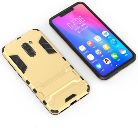 Xiaomi Pocophone F1 Hybrid Kickstand Hoesje Goud afbeelding 5