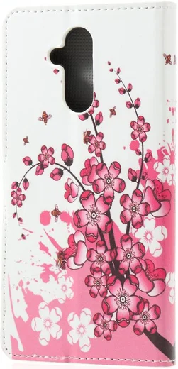 Huawei Mate 20 Lite Portemonnee Hoesje Print Bloesem afbeelding 5