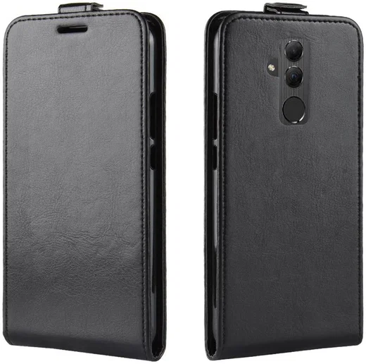 Huawei Mate 20 Lite Verticaal Flip Hoesje Zwart afbeelding 3