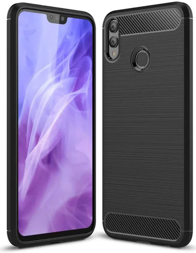 Honor 8X Geborsteld TPU Hoesje Zwart afbeelding 1