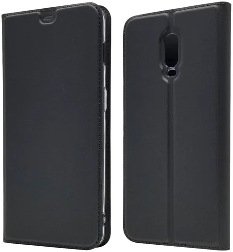 OnePlus 6T Luxe Portemonnee Hoesje Zwart afbeelding 1