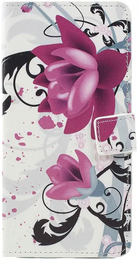Samsung Galaxy A7 2018 Portemonnee Hoesje met Bloem Print afbeelding 9