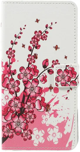 Samsung Galaxy A7 2018 Portemonnee Hoesje met Blossom Print afbeelding 1