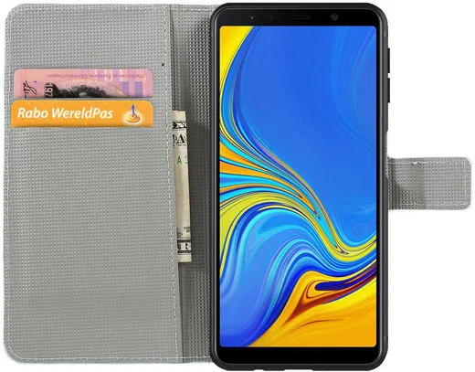 Samsung Galaxy A7 2018 Portemonnee Hoesje met Blossom Print afbeelding 2