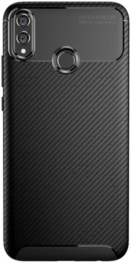 Honor 8X Siliconen Carbon Hoesje Zwart afbeelding 2