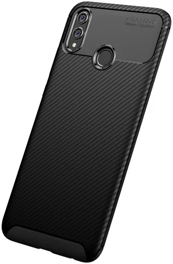 Honor 8X Siliconen Carbon Hoesje Zwart afbeelding 5