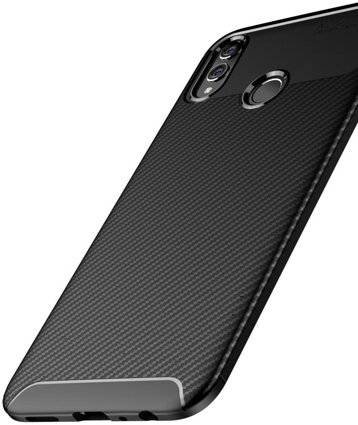 Honor 8X Siliconen Carbon Hoesje Zwart afbeelding 10