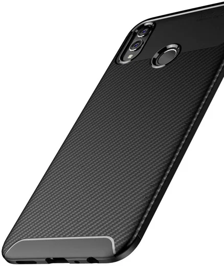 Honor 8X Siliconen Carbon Hoesje Zwart afbeelding 10