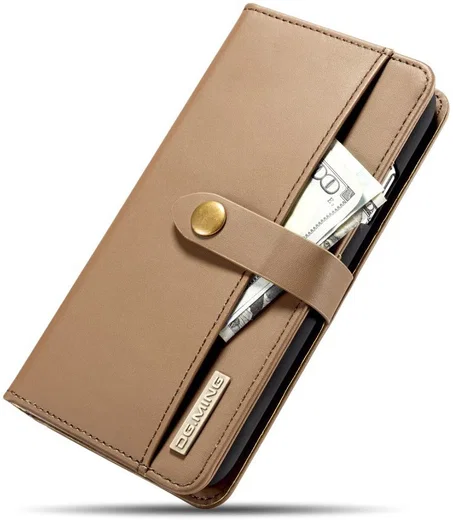 Apple iPhone XR Leren 2-in-1 Bookcase en Back Cover Hoesje Bruin afbeelding 15
