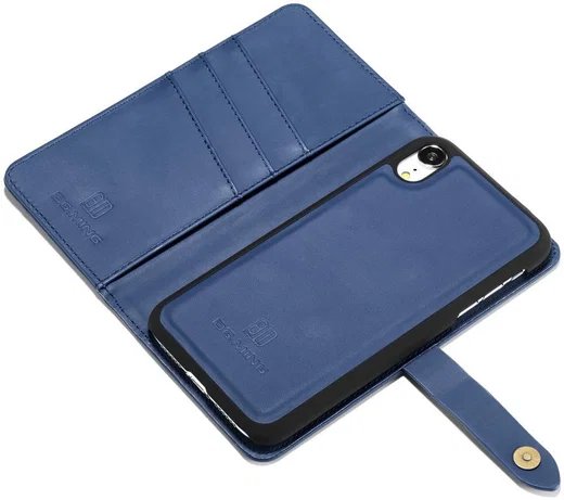 Apple iPhone XR Leren 2-in-1 Bookcase en Back Cover Hoesje Blauw afbeelding 13