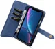 Apple iPhone XR Leren 2-in-1 Bookcase en Back Cover Hoesje Blauw afbeelding 2