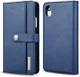 Apple iPhone XR Leren 2-in-1 Bookcase en Back Cover Hoesje Blauw afbeelding 6