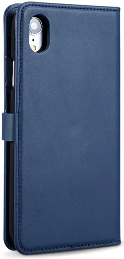 Apple iPhone XR Leren 2-in-1 Bookcase en Back Cover Hoesje Blauw afbeelding 8