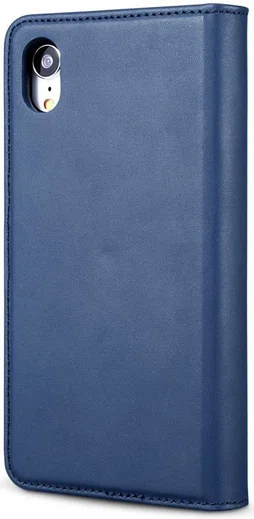 Apple iPhone XR Leren 2-in-1 Bookcase en Back Cover Hoesje Blauw afbeelding 10