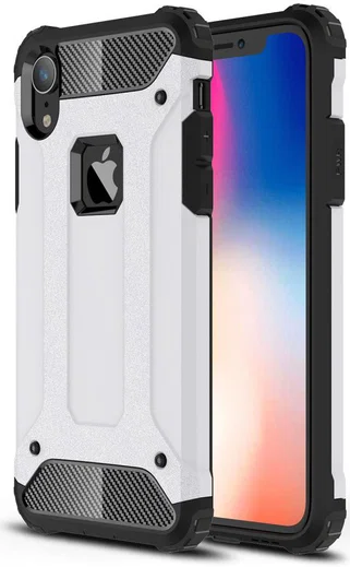 Apple IPhone XR Hoesje Shock Proof Hybride Back Cover Wit afbeelding 1