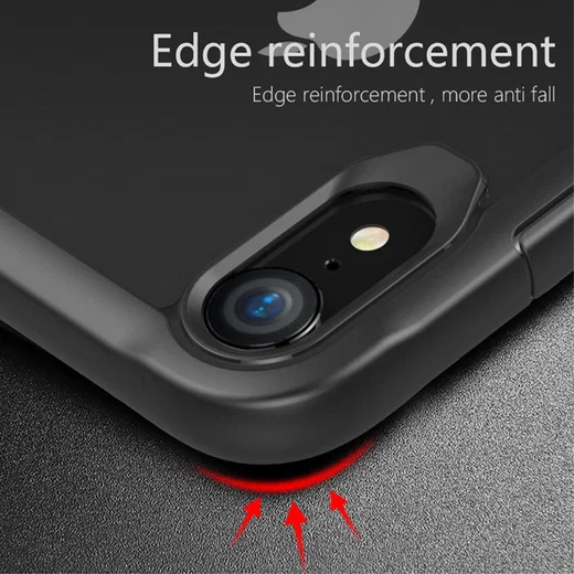 Apple iPhone XR Transparant Hoesje Armor Backcover Zwart afbeelding 5