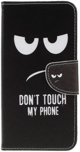 Samsung Galaxy A7 (2018) Portemonnee hoesje Dont touch my phone afbeelding 1