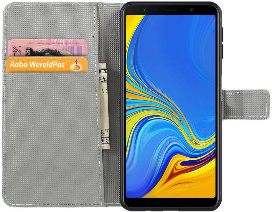 Samsung Galaxy A7 (2018) Portemonnee hoesje Dont touch my phone afbeelding 2