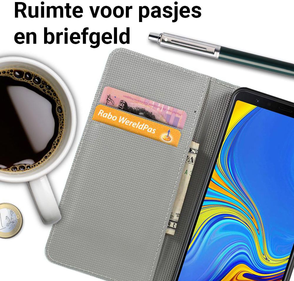 Samsung Galaxy A7 (2018) Portemonnee hoesje Angry Bear afbeelding 4