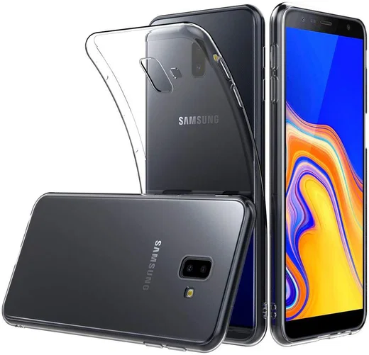 Samsung Galaxy J6 Plus Hoesje Dun TPU Transparant afbeelding 1