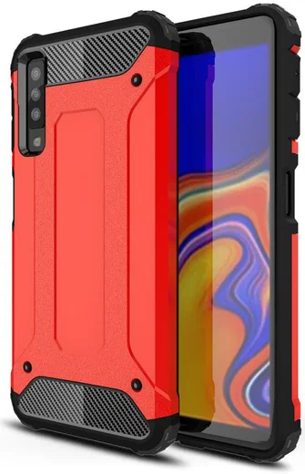 Samsung Galaxy A7 (2018) Hybride Hoesje Rood afbeelding 1